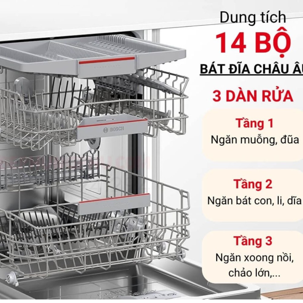 Máy rửa bát âm tủ Bosch SMV6ZCX10E - Hàng chính hãng