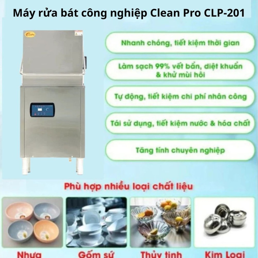 Máy rửa bát công nghiệp Clean Pro CLP-201 - Hàng chính hãng