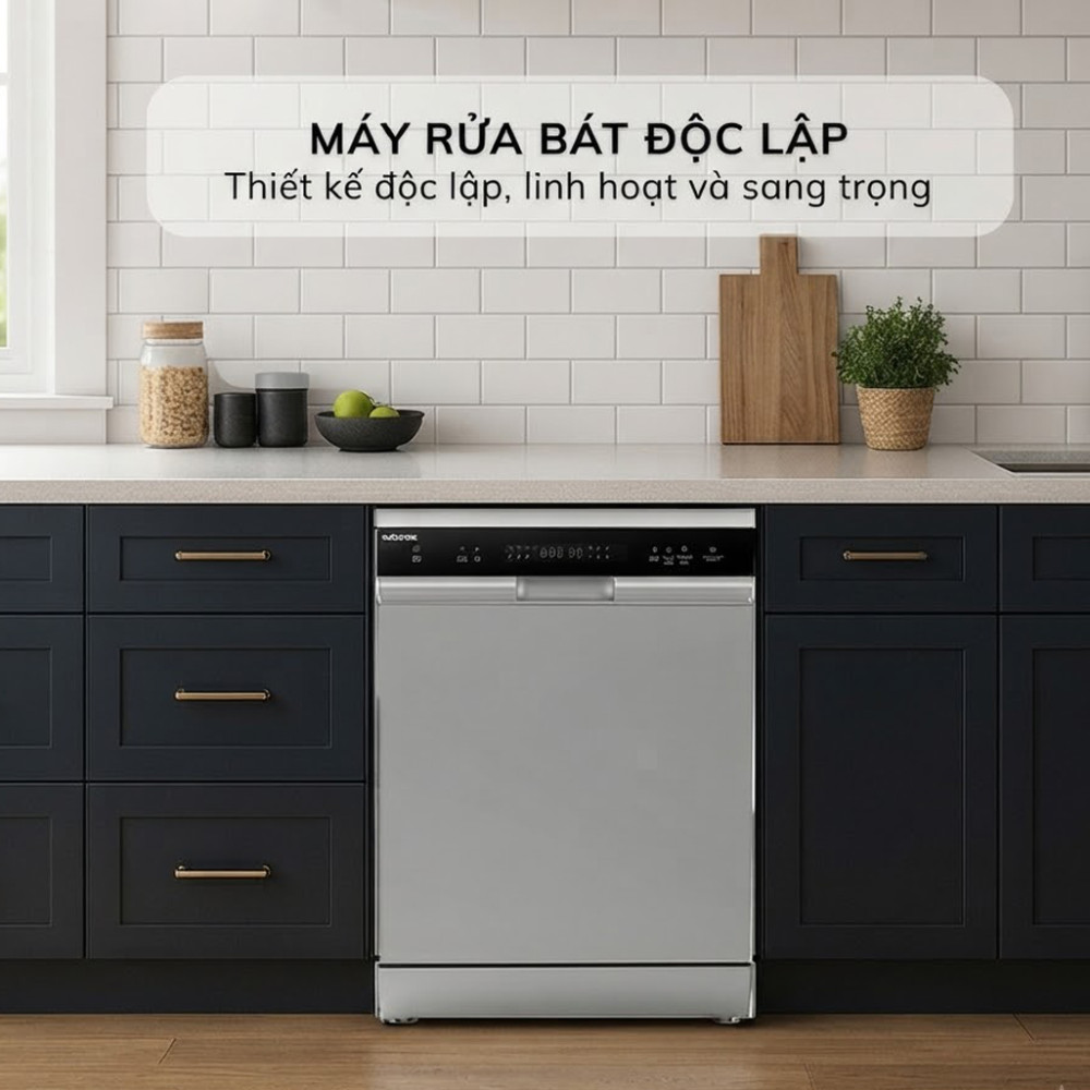 Máy rửa bát độc lập Kocher KDEU-X15S - Hàng chính hãng