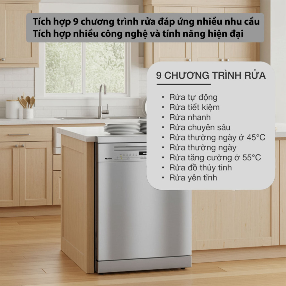 Máy rửa bát độc lập Miele G 7130 SC Front AutoDos đa dạng chương trình rửa và công nghệ hiện đại