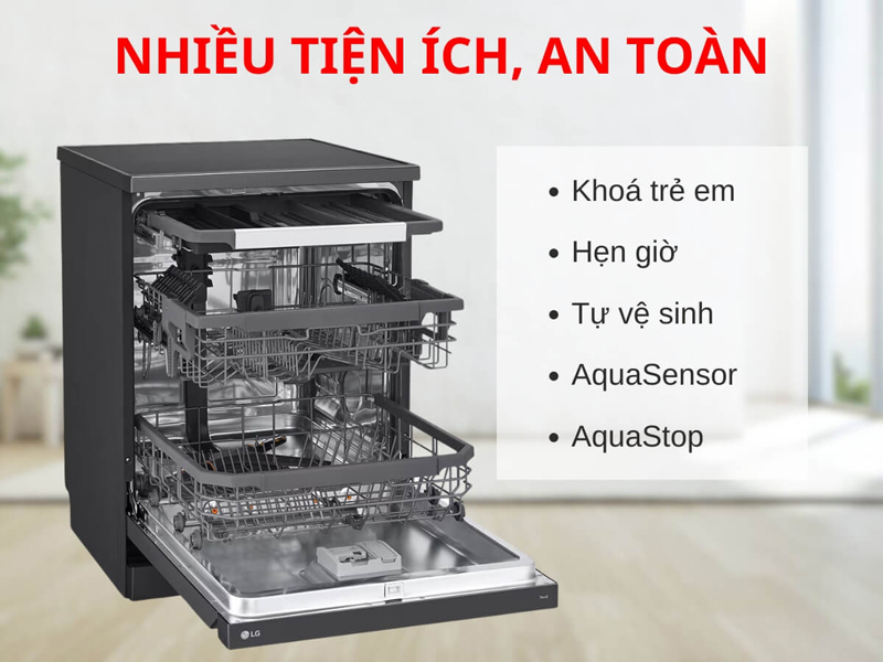 Máy được trang bị nhiều tính năng thông minh, tiện ích đi kèm