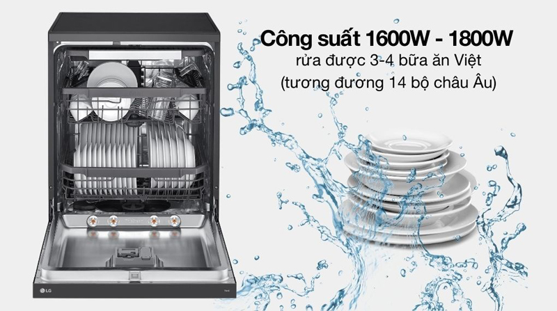 Sức chứa 14 bộ đồ ăn Châu Âu phù hợp gia đình đông người