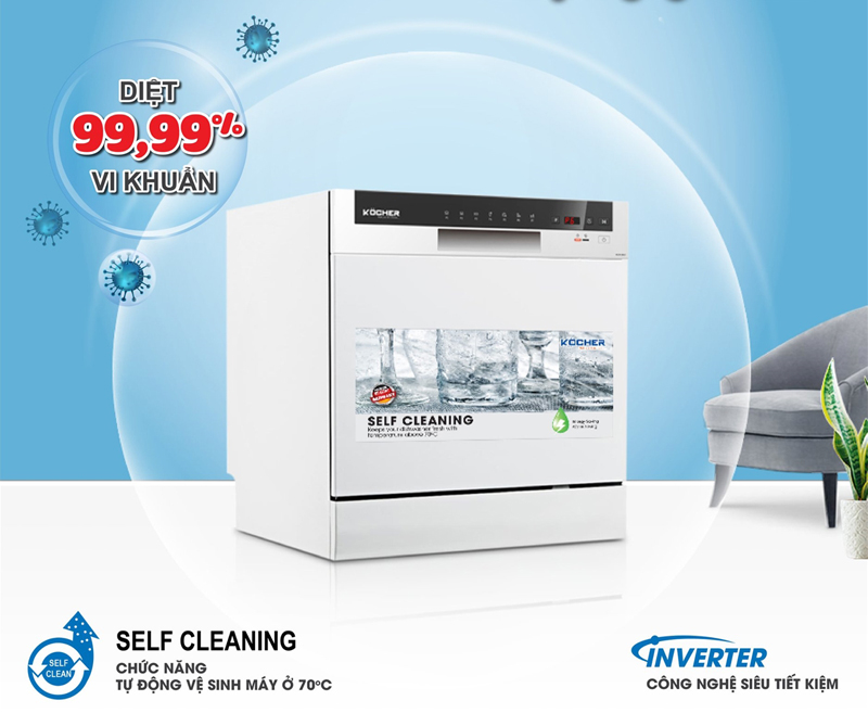 Chức năng Self clean - tự động vệ sinh máy trên 70 độ C