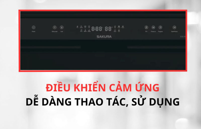 Bảng điều khiển cảm ứng và màn hình LED dễ thao tác