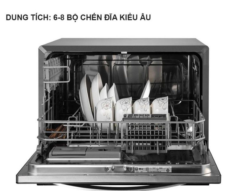 Có thể rửa được 8 bộ chén đĩa Châu Âu