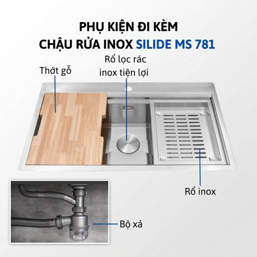 Chậu rửa chén Malloca Slide MS 781 - Hàng chính hãng