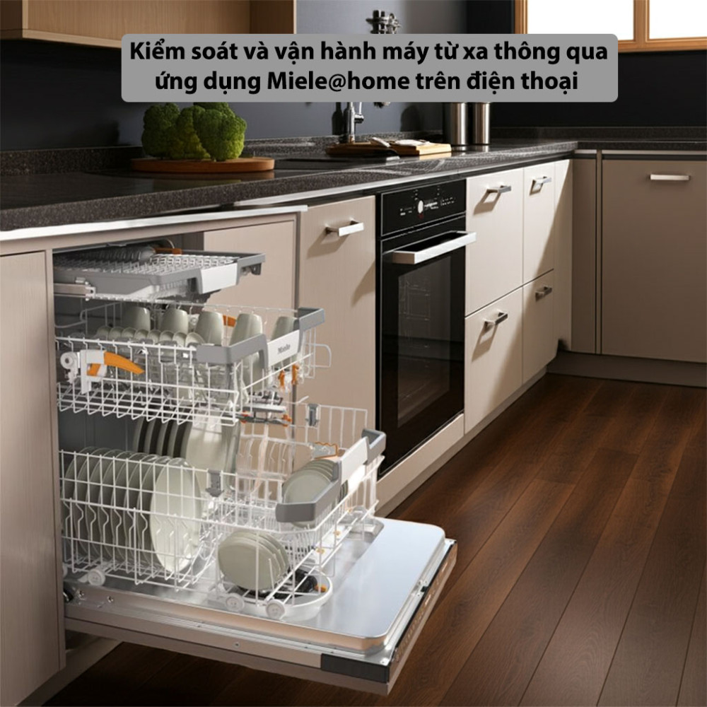 Máy rửa bát âm tủ Miele G 7650 SCVi AutoDos ứng dụng thông minh tiện lợi