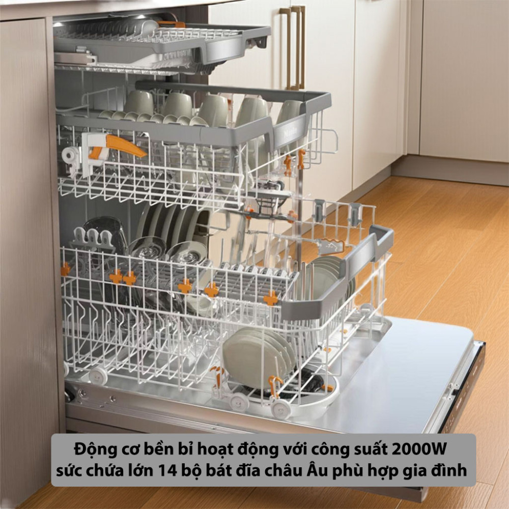 Máy rửa chén âm tủ toàn phần Miele G-7797 SCVi XXL AD 125 Gala Ed công suất và sức chứa của máy