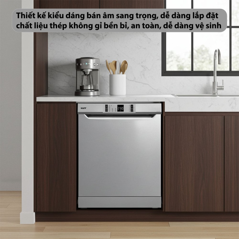 Máy rửa chén bán âm Kaff KF-CARYA1FS - Hàng chính hãng