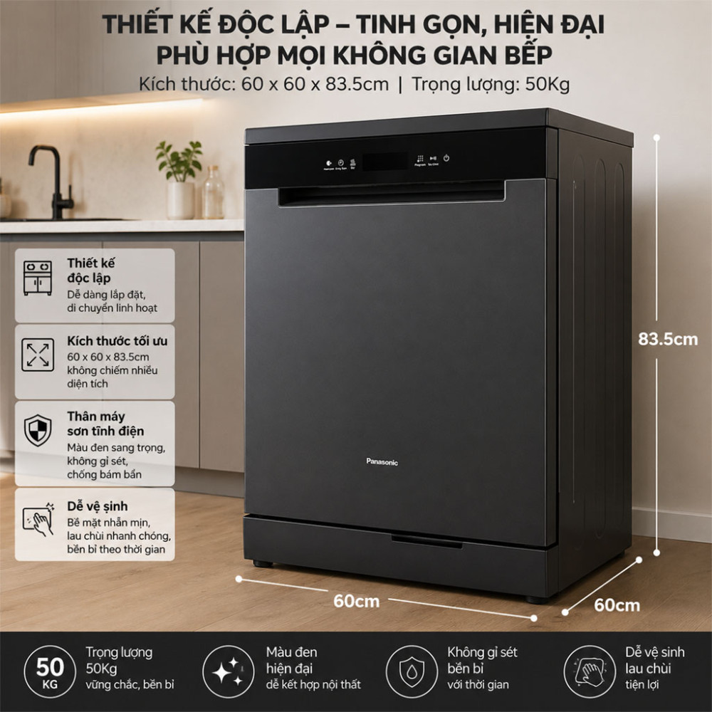 Máy rửa chén độc lập Panasonic NP-FMK16XEVN - Hàng chính hãng