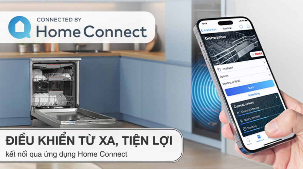 Tích hợp Home Connect – điều khiển, giám sát qua smartphone
