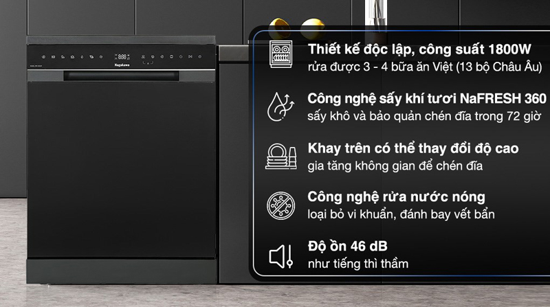 Tính năng nổi bật của máy rửa chén độc lập Nagakawa NK13D02M