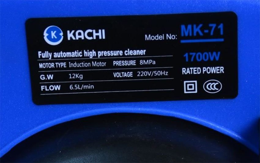 Thông số kĩ thuật của Máy rửa xe Motor cảm ứng từ Kachi MK-71