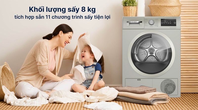 Khối lượng sấy phù hợp cho gia đình 3-5 người