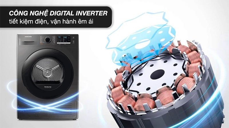 Động cơ của Máy sấy bơm nhiệt Inverter Samsung 9 kg DV90TA240AX/SV