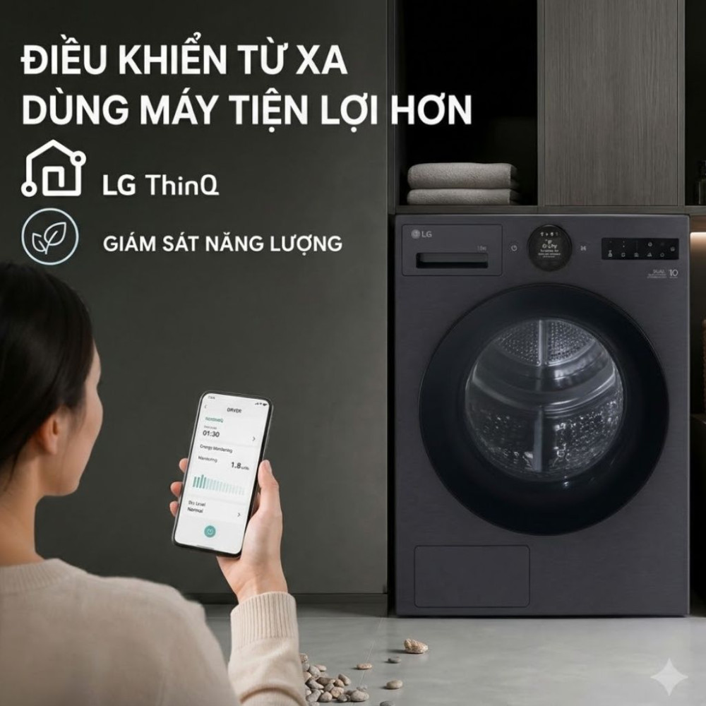 Máy sấy bơm nhiệt LG 12 kg RX12VHP3K - Hàng chính hãng