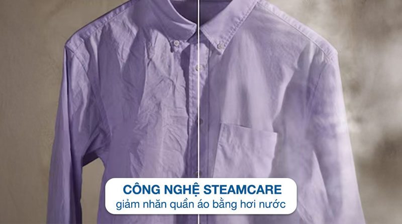 Công nghệ sấy SteamCare giảm nhăn quần áo hiệu quả