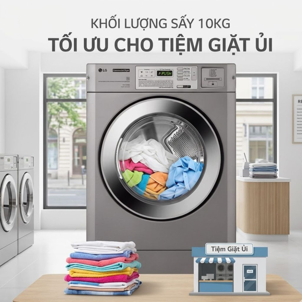 Máy sấy công nghiệp LG Giant 10Kg CDG27RUQES - Hàng chính hãng
