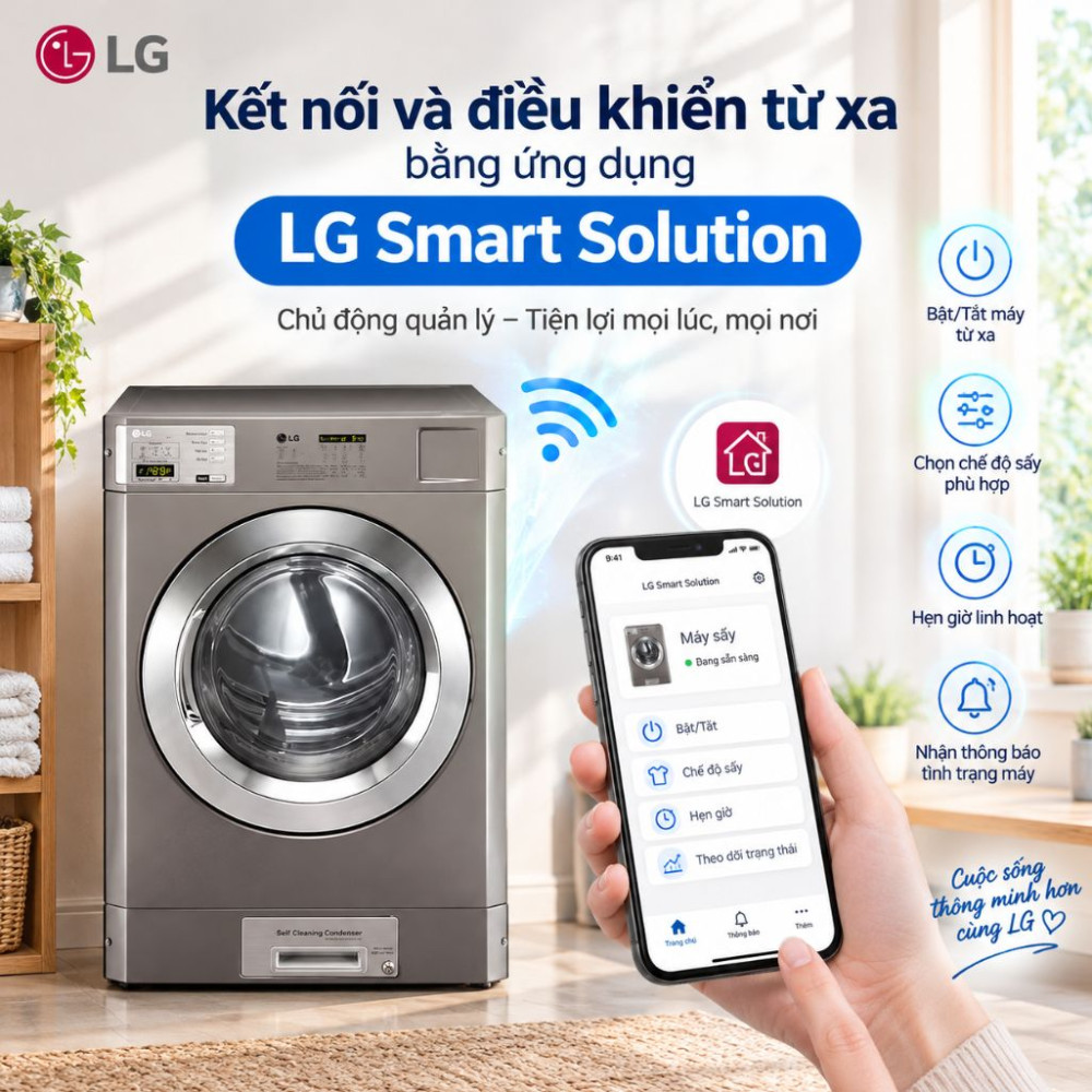 Máy sấy công nghiệp LG Inverter 13.6kg CDT29MUOPS - Hàng chính hãng