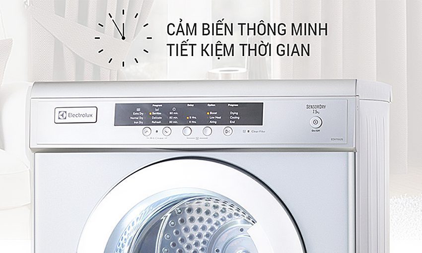 Bảng điều khiển của máy sấy cửa trước Electrolux EDV-7552