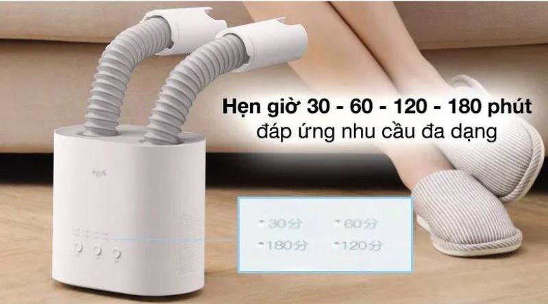 Máy có 4 mức chế độ và thời gian sấy khác nhau