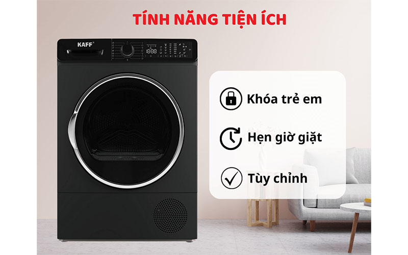 Tiện ích của Máy sấy quần áo Kaff KF-DR113L09BL/WH