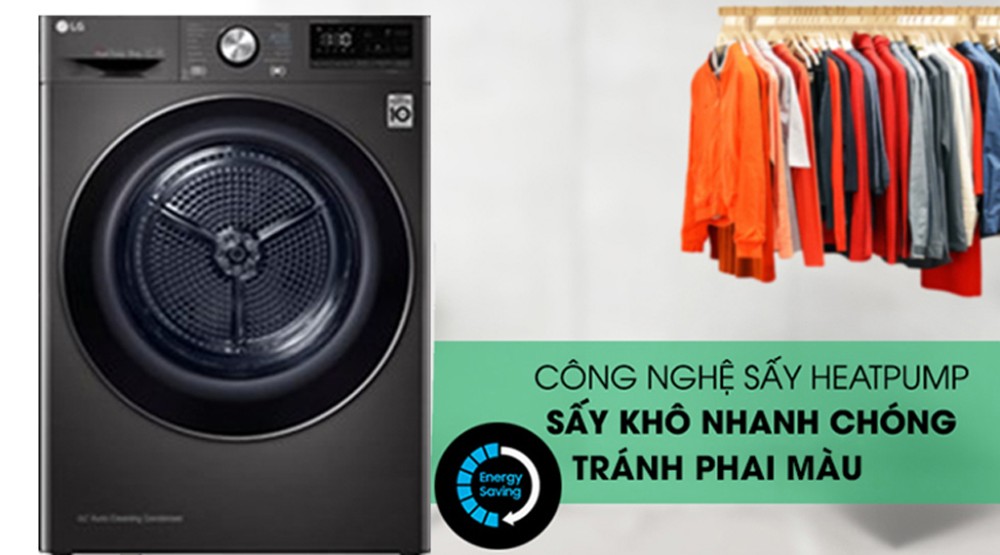Máy sấy bơm nhiệt LG 9 kg DVHP09B - Hàng chính hãng