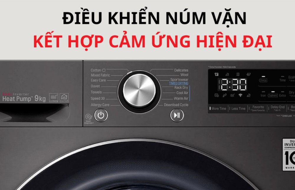 Máy sấy bơm nhiệt LG 9 kg DVHP09B - Hàng chính hãng