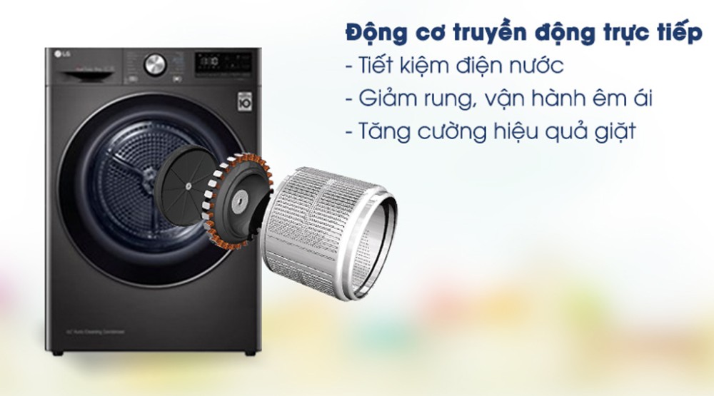 Máy sấy bơm nhiệt LG 9 kg DVHP09B - Hàng chính hãng