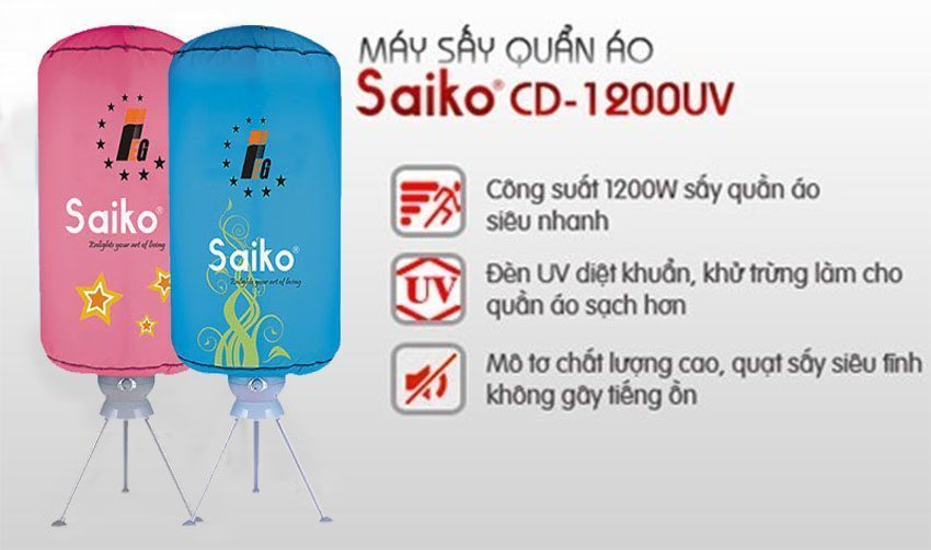 Ưu điểm của Máy sấy quần áo Saiko CD-1200UV