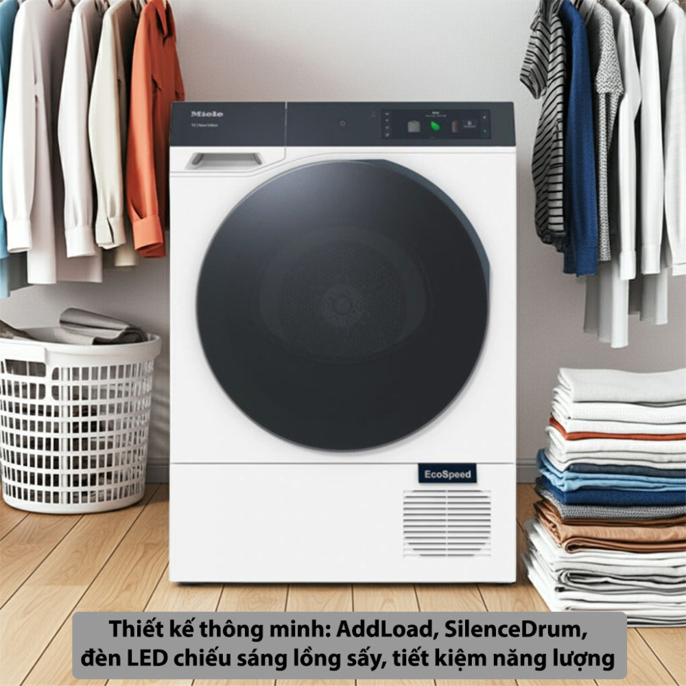 Máy sấy bơm nhiệt Miele 9 kg TQ 1000 WP Nova Edition Thiết kế hiện đại, thông minh nhiêu tiện ích