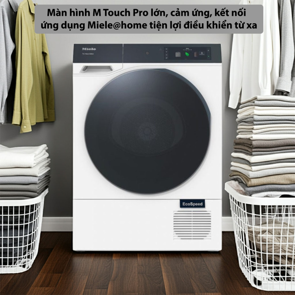 Máy sấy bơm nhiệt Miele 9 kg TQ 1000 WP Nova Edition bảng điều khiển hiện đại dễ dàng sử dụng