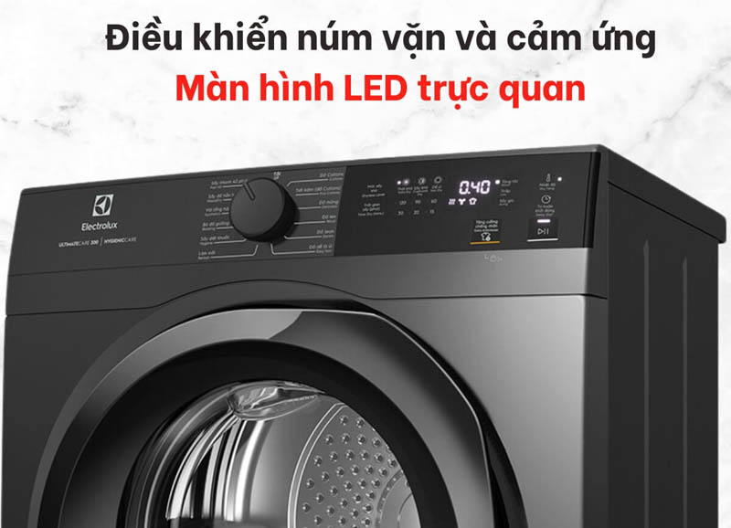 Bảng điều khiển cảm ứng + núm xoay, màn hình LED hiển thị