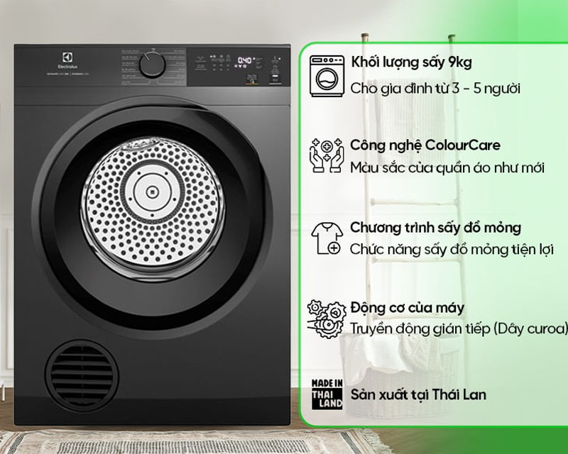 Tính năng nổi bật của máy sấy quần áo Electrolux EDV904N3SC