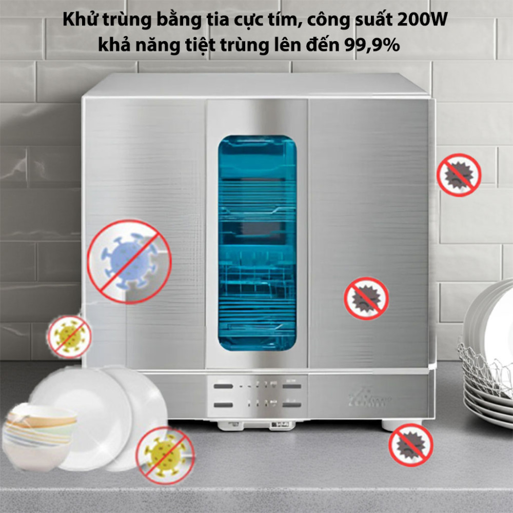 Máy sấy tiệt trùng bát đũa Hanil Hud-8200 ứng dụng công nghệ sấy và diệt khuẩn đến 99.9% bảo vệ sức khỏe