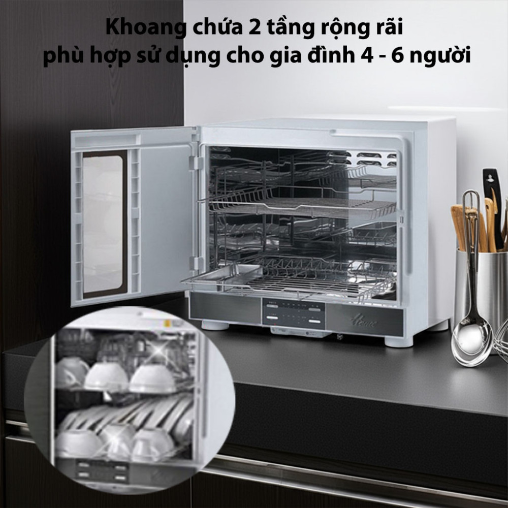 Máy sấy tiệt trùng bát đũa Hanil Hud-8300DS dung tích phù hợp cho gia đình 6 người