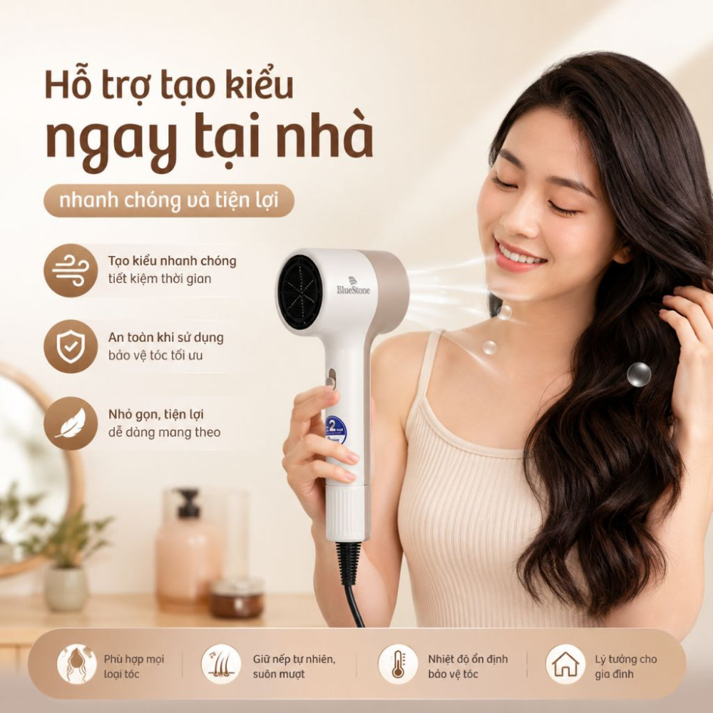Máy sấy tóc BlueStone HDB-1831 - Hàng chính hãng