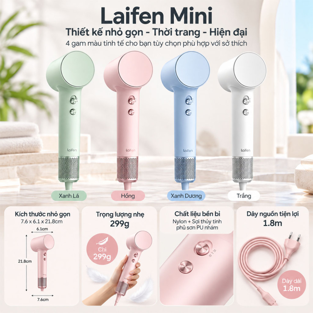 Máy sấy tóc Laifen Mini - Hàng chính hãng