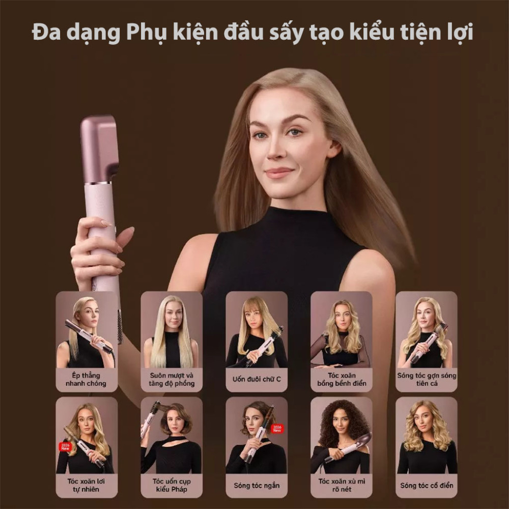 Máy sấy tạo kiểu tóc Dreame AirStyle Pro HI Rose Pink AMS01A - Hàng chính hãng