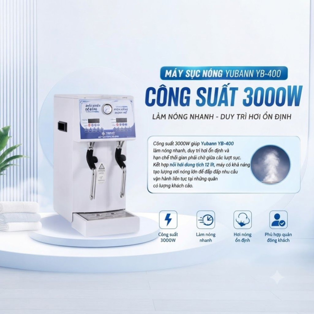 Máy sục trà sữa áp suất cao 2 vòi điện tử Yubann YB-400 - Hàng chính hãng