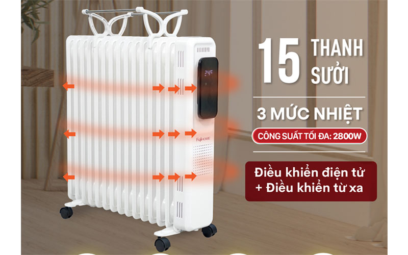 Công suất của Máy sưởi dầu Fujihome OH8615