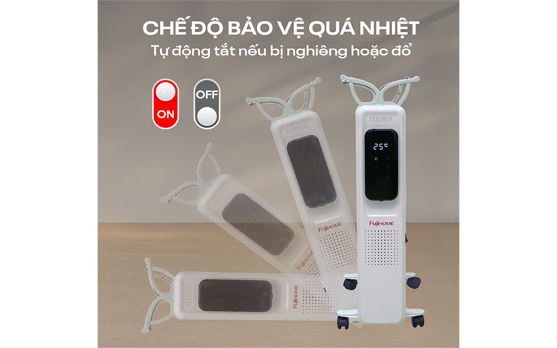 Tính năng an toàn của Máy sưởi dầu Fujihome OH8615