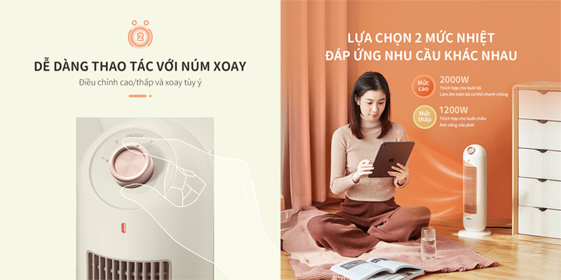 Điều khiển của Máy sưởi gốm Bear SH-4H20A