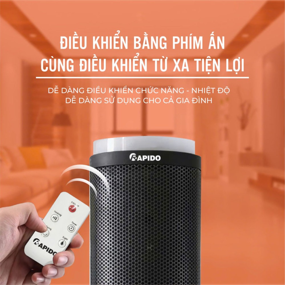 Máy sưởi gốm Rapido RCH-2000SDB - Hàng chính hãng