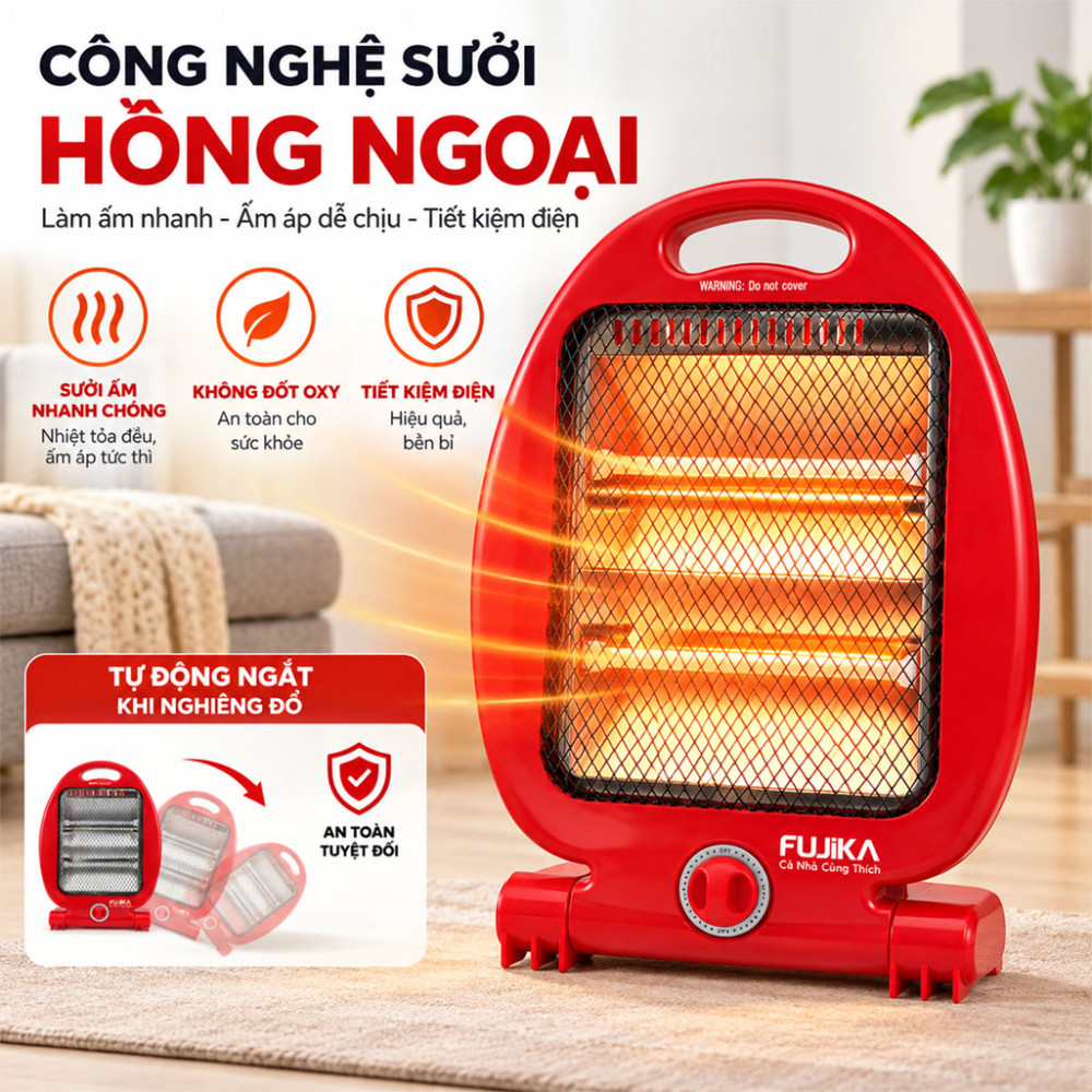 Máy sưởi hồng ngoại Fujika FJ-SC80 - Hàng chính hãng