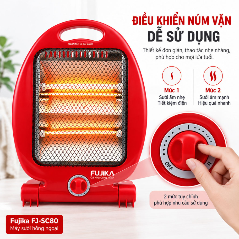 Máy sưởi hồng ngoại Fujika FJ-SC80 - Hàng chính hãng
