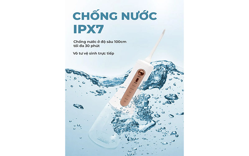 Khả năng chống nước IPX7 của Tăm nước Magic Eco PRO-82 