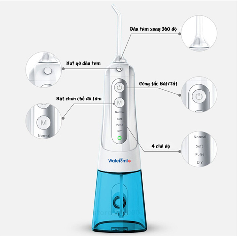 Cấu tạo của máy  tăm nước cầm tay WaterSmile WS-139 