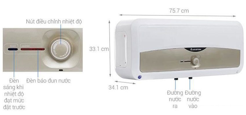 Chi tiết của máy tắm nước nóng gián tiếp Ariston SL 30 ST 2.5 FE
