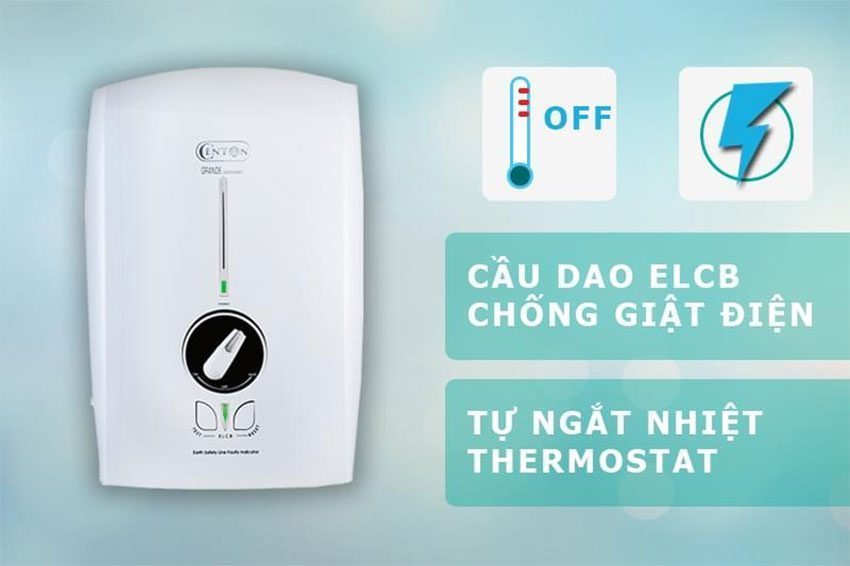 Máy tắm nước nóng trực tiếp Centon GD600EP-EMC với trang bị nhiều chức năng an toàn